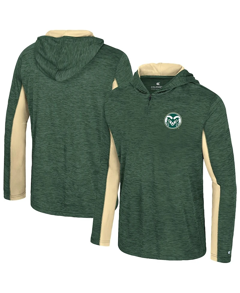 Colosseum Men's Green Colorado State Rams Always Sunny Quarter-Zip Hoodie