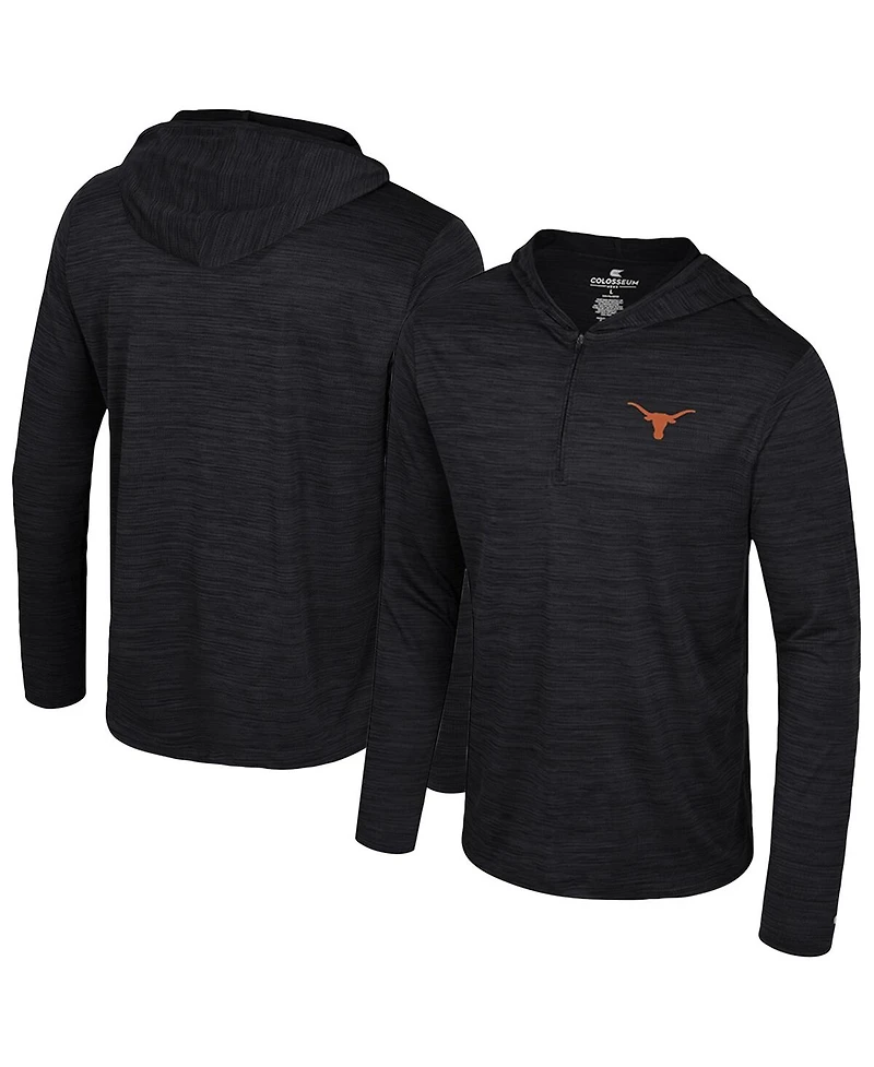 Colosseum Men's Black Texas Longhorns Always Sunny Lightweight Quarter-Zip Hoodie