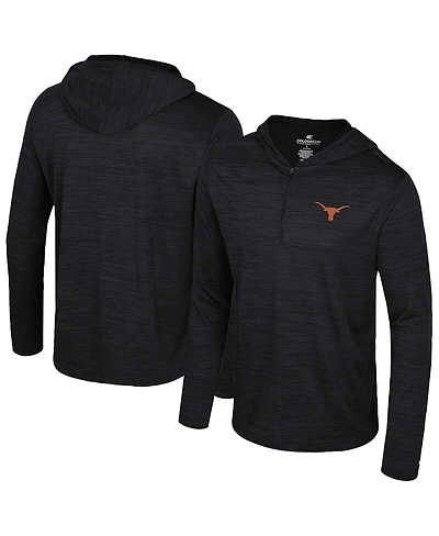 Colosseum Men's Black Texas Longhorns Always Sunny Lightweight Quarter-Zip Hoodie