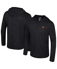 Colosseum Men's Black Texas Longhorns Always Sunny Lightweight Quarter-Zip Hoodie