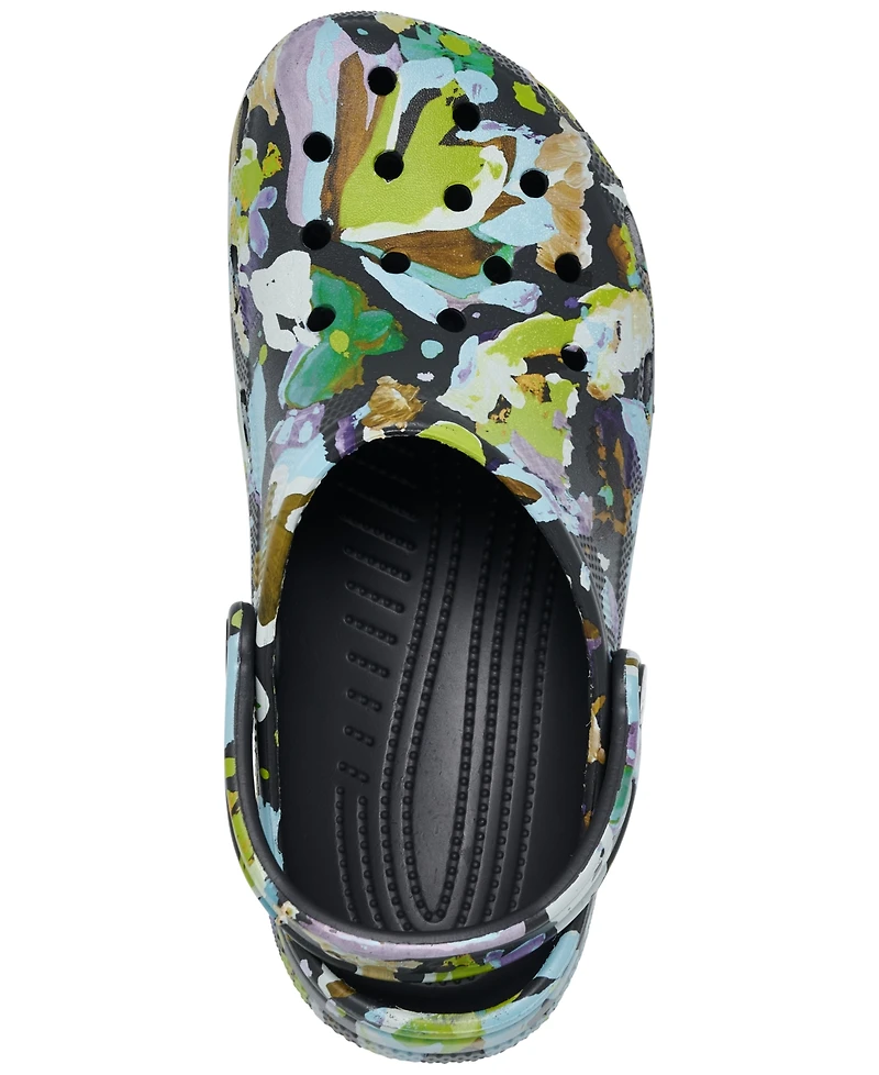 Crocs Women's Classic Painted Floral Clogs from Finish Line