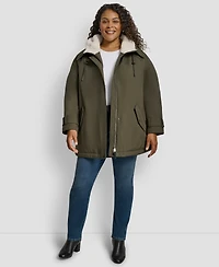 Dkny Plus Hooded Coat