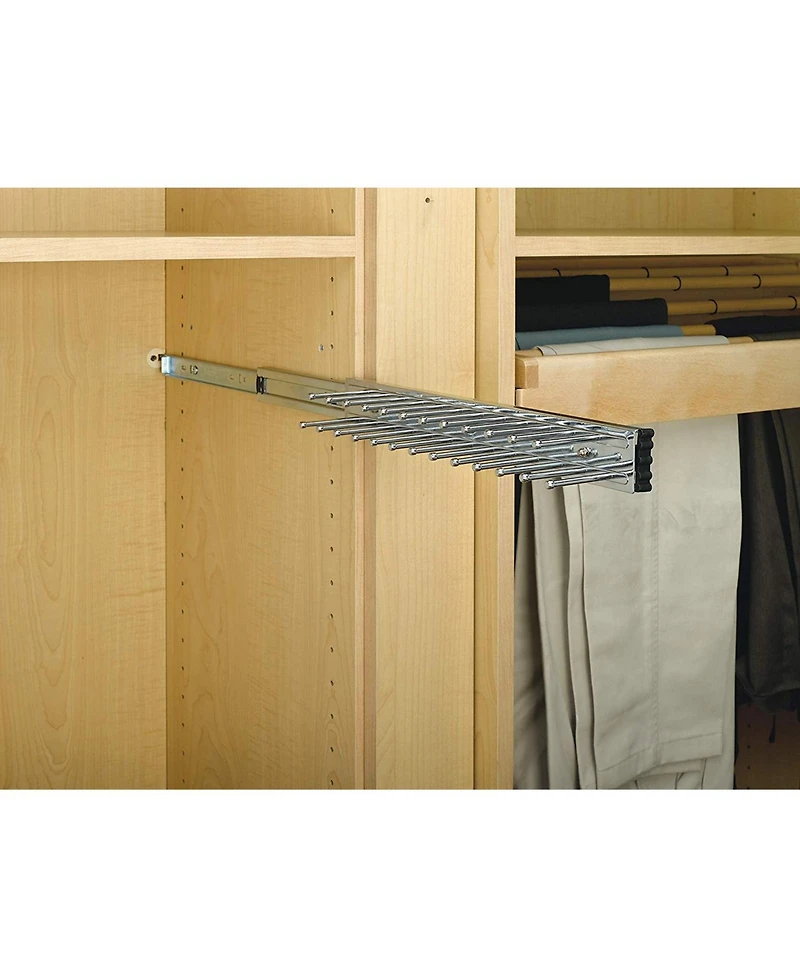 Rev-a-Shelf Trc-12CR 12-Inch Side Mount Extending Tie Rack, Chrome (Refurbished)