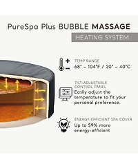 Intex PureSpa Plus 6 Person Inflatable Round Hot Tub Set with 170 AirJets, Blue