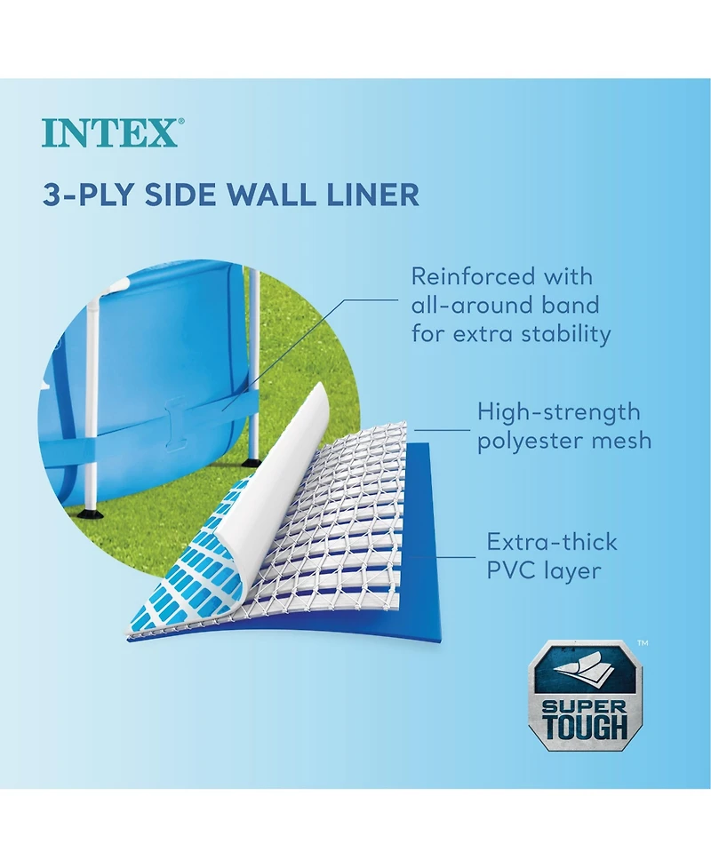 Intex 12' x 30" Metal Frame Above Ground Pool, Filter, Cover, & Maintenance Kit