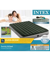 Intex 64763E Dura Beam Downy Air Mattress with Built In Pump, Queen (2 Pack