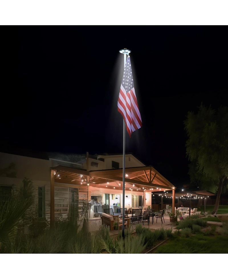 Yescom Solar Flag Pole Light 136 Led 2600mAh Bright White 7000K for 15 to 30 Ft Poles
