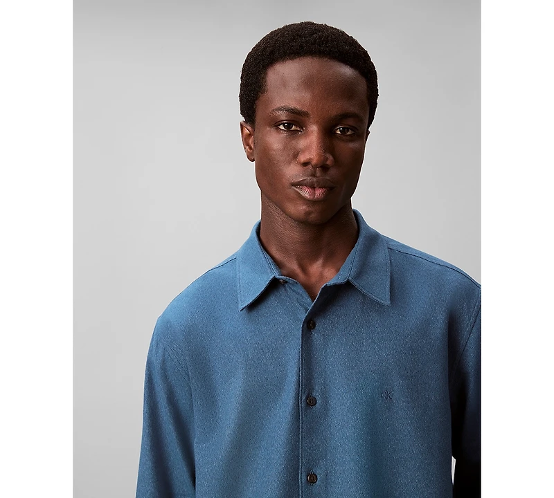 Calvin Klein Men's Melange Flannel Classic-Fit Shirt
