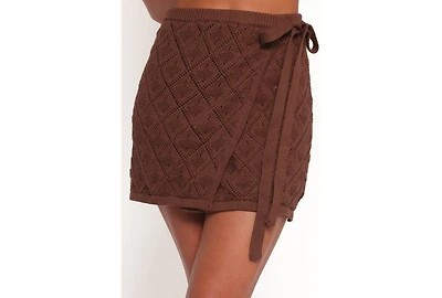 Petal and Pup Women's Palma Knit Mini Skirt - Chocolate