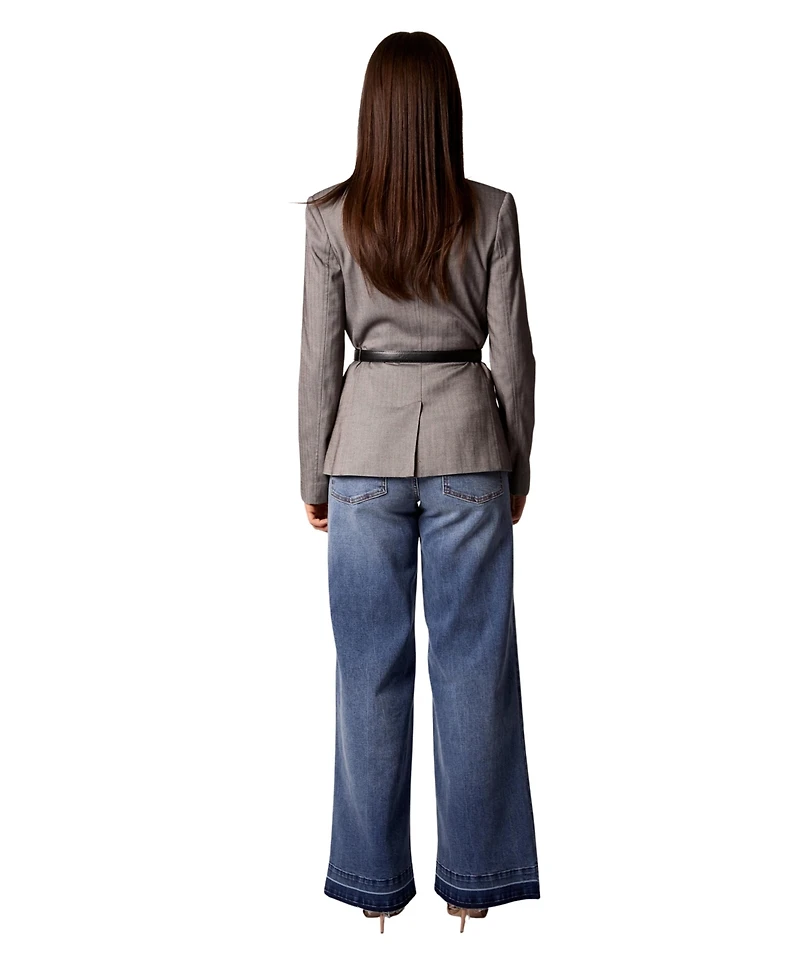 Blue Revival Women's Taylor Grey Herringbone Belted Blazer