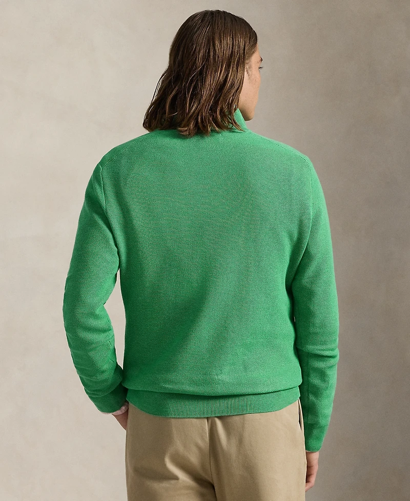 Polo Ralph Lauren Men's Mesh-Knit Cotton Quarter-Zip Sweater