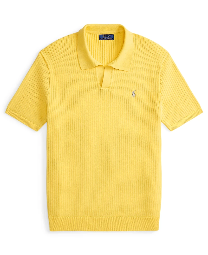 Polo Ralph Lauren Men's Rib-Knit Cotton Polo-Collar Sweater