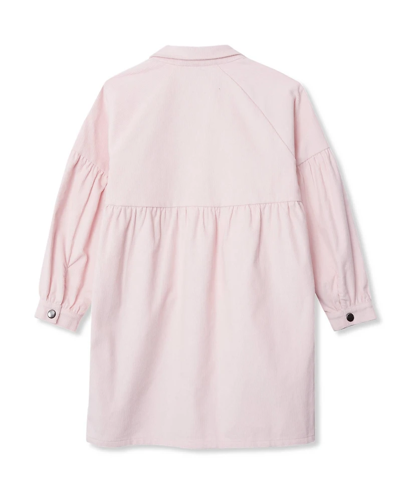 Lands' End Girls 3/4 Sleeve Corduroy Shirt Dress