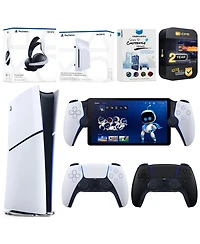 Sony PlayStation 5 Slim Digital Bundle with Disc Drive, Extra Controller, Pulse Elite Headset, Portal, MightySkins Voucher and 2 Year Exte