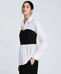 Kenneth Cole Juniors' Poplin Bustier-Style Shirt