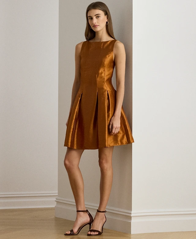 gold fit and flare cocktail dress Sweetheart Mini Mikado Cocktail Fit & Flare Ava Presley 42395