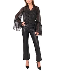 Vince Camuto Women's Ruffle Front Long Sleeve Top