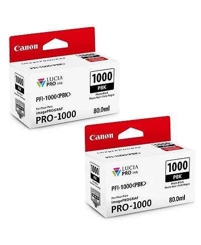 Canon 2 Pack Pfi-1000 Pbk Photo Black Lucia Pro ink for imagePROGRAF Pro-1000