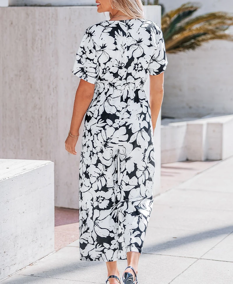 Cupshe Women's Floral Print V-Neck Jumpsuit