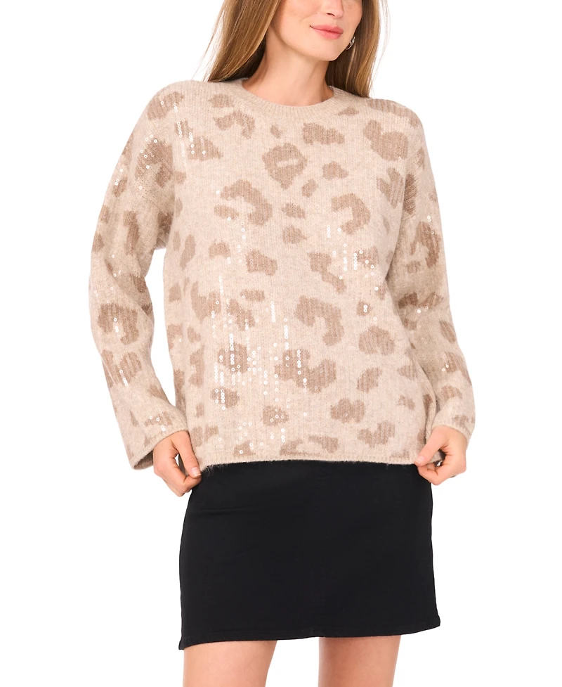 Vince Camuto Women's Sequined Long Sleeve Sweater