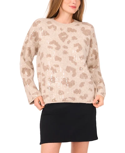 Vince Camuto Women's Sequined Long Sleeve Sweater