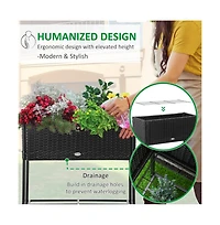 Chic Crate Chic Crate Outsunny Elevated Planter Box with Rattan Look