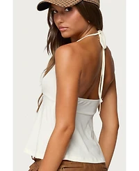 Edikted Womens Leonora Halter Babydoll Top