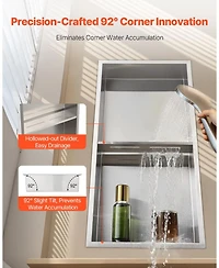 Slickblue Stainless Steel Shower Niche Recessed Wall Shelf for Bathroom Storage