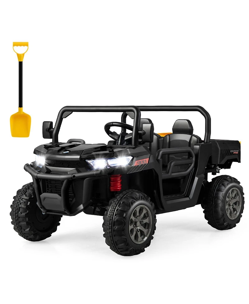 2-Seater Kids Ride-On Dump Truck with Shovel – Black