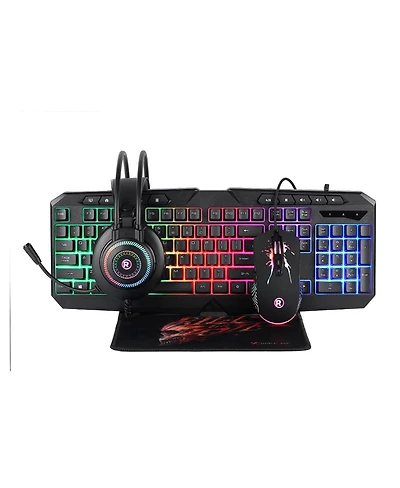 Radioshack All-in-One Pc Gaming Set 114-Key Keyboard, 7200 Dpi Mouse with Lights, Headset and Non Slip Mousepad Included 2607158