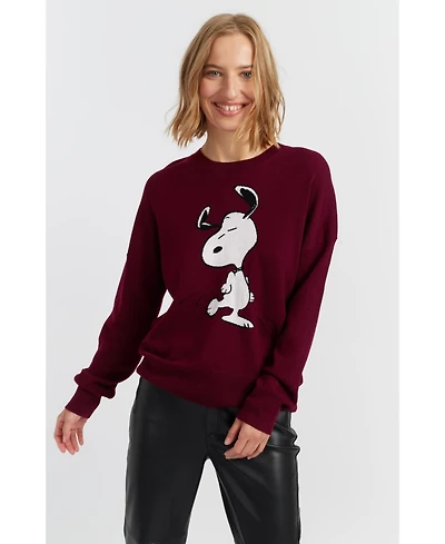 Chinti & Parker Women's Wool-Cashmere Dancing Snoopy Sweater