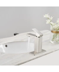 Greenspring Single Handle Hole Low-Arc Bathroom Faucet with Supply Line