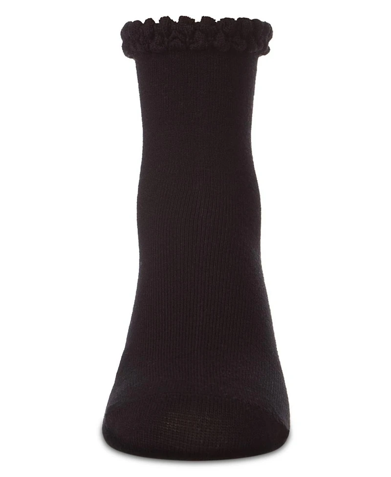 Memoi Little Girls Bubble Stitch Welt Anklet Socks