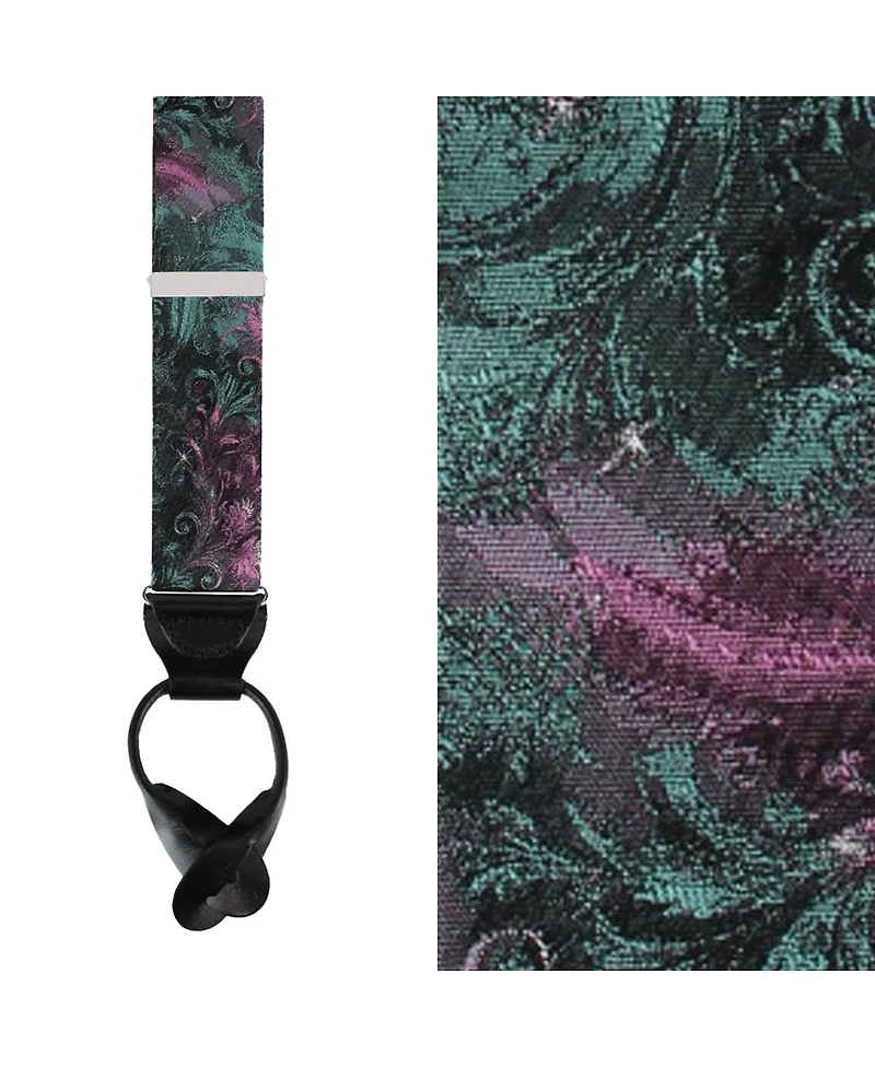 Trafalgar Men's The Arcane Storm Silk Button End Novelty Suspenders
