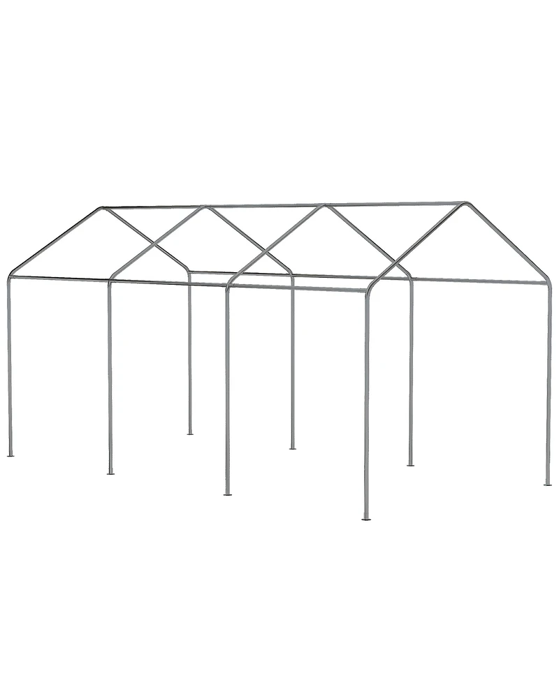 Outsunny 20' x 10' Height Adjustable Carport Patio Storage Shelter