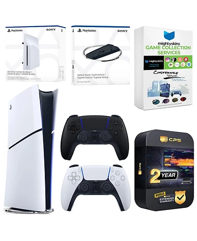 Sony PlayStation 5 Slim Digital Bundle with Disc Drive, Extra Controller, Vertical Stand