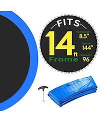 Yescom Trampoline Mat & Pad Replacement Kit w/ 96V-Ring for 14ft Round Trampoline Frame