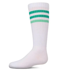 Memoi Little Girls TwoTone Varsity Stripe Knee High Socks