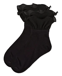 Memoi Girls' Dual Layer Ruffle Anklet Socks