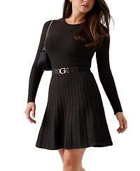 Guess Women's Hana Belted Long Sleeve Dress