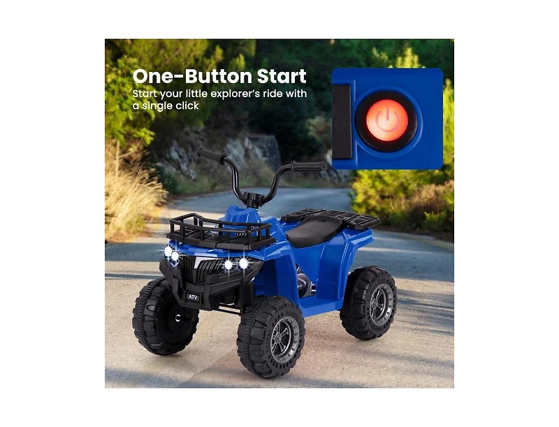 6V Kids Ride-On Electric Atv with Led Headlights & MP3 – Blue