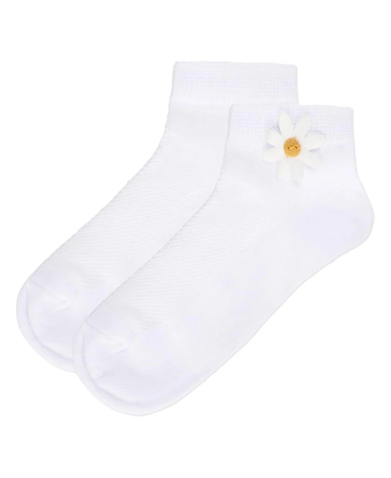 Memoi Girls' Welt Applique Anklet Socks