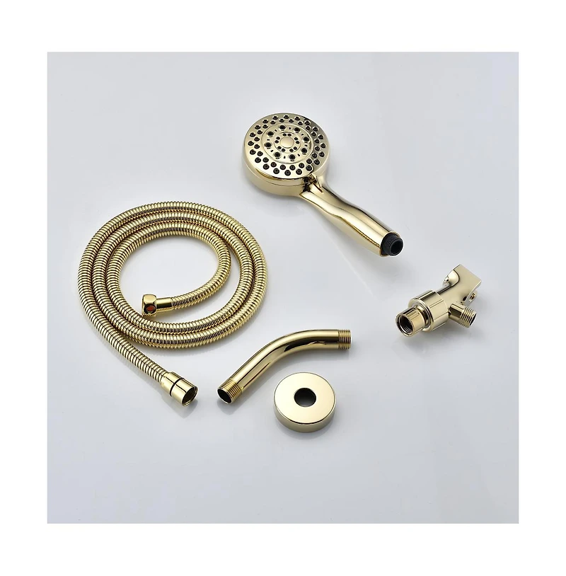 Rainsken Handheld Shower Head with Hose High Pressure Shower Heads, Gold
