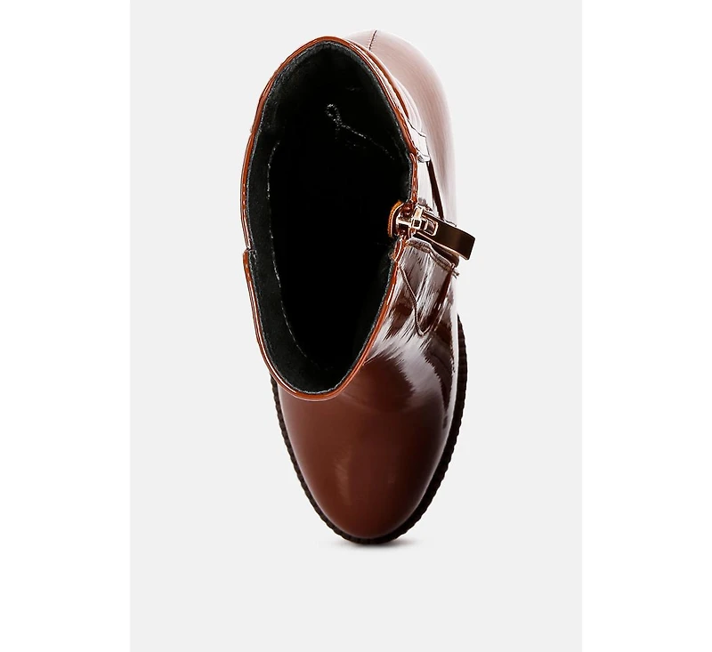 High Key Collared Heel Ankle Boot Women