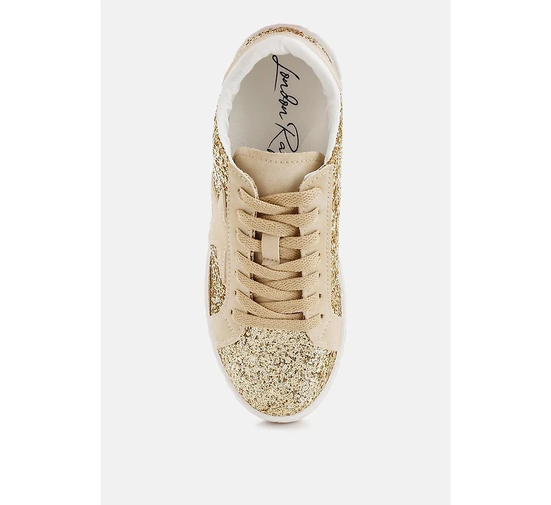 Shinding Glitter Star Chunky Sneakers Women