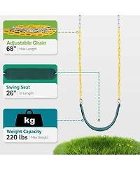 Sorbus Pack 68" Chain Heavy Duty Swing Seat with Snap Hooks