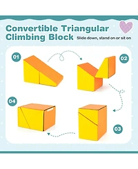 6 Pieces Foam Climbing Blocks Soft Play Climbing for Toddlers with Tunnel