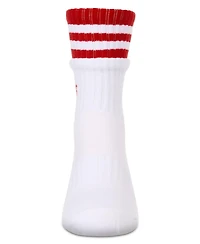 Memoi Girl's Sport Rib Heart Crew Socks