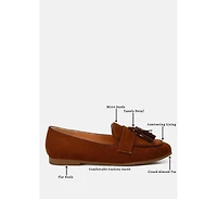 Folklore Micro Suede Tassel Womens Loafers Women