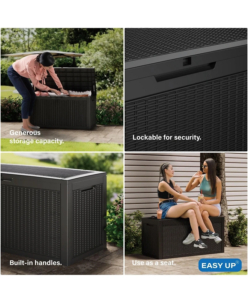 Chic Crate - 100 Gallon Water Resistant Resin Lockable Deck Box